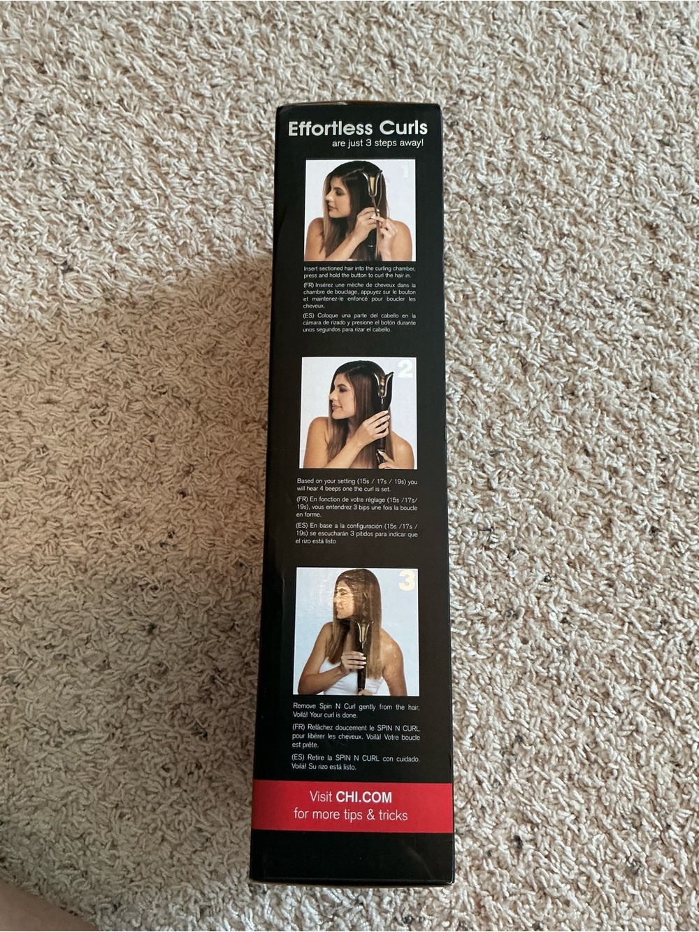 CHI Spin N Curl 1" Ceramic Rotating Curler - Black - Picture 3 of 3